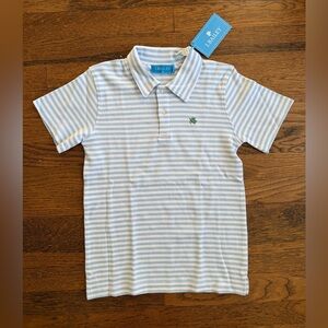 NWT J. Bailey Blue and White Striped Kids Polo size 8